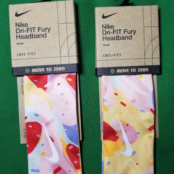 Nike Dri-Fit Fury Two Headbands Bandana Size Youth Color Multicolor Softball - Picture 1 of 3
